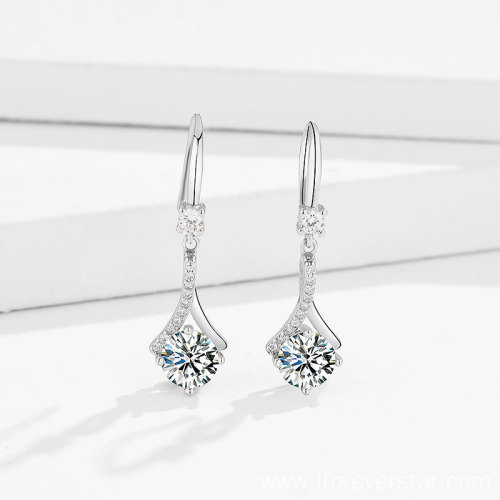 CZ Zircon Drop Earring 925 Silver Wedding Earrings